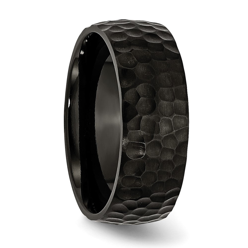 High-Quality 8mm Black IP-Plated Titanium Band - Stylish Brushed Finish