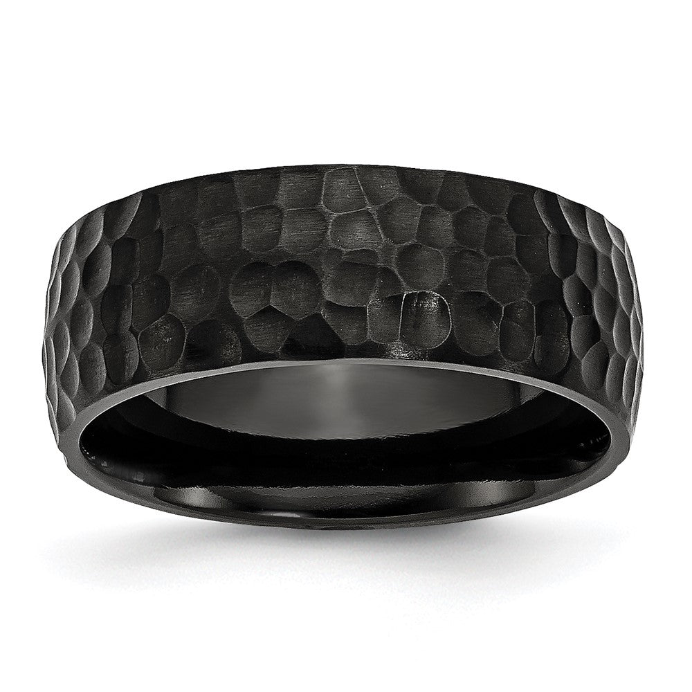 High-Quality 8mm Black IP-Plated Titanium Band - Stylish Brushed Finish
