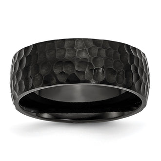 Shop Exclusive 8mm Black IP-Plated Hammered Band | Stylish Titanium Finish