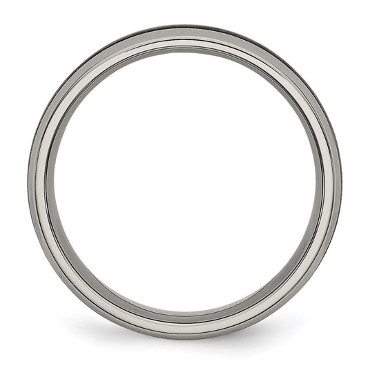 High-Quality 6mm Titanium Band with Black Carbon Fiber Inlay - Stylish & Durable