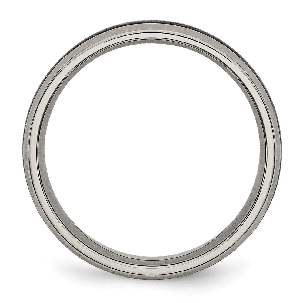 Buy Stylish 6mm Chisel Titanium Band with Polished Finish & Carbon Fiber Inlay