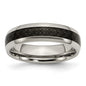 Exclusive 6mm Titanium Chisel Band with Polished Finish & Black Carbon Fiber Inlay-3