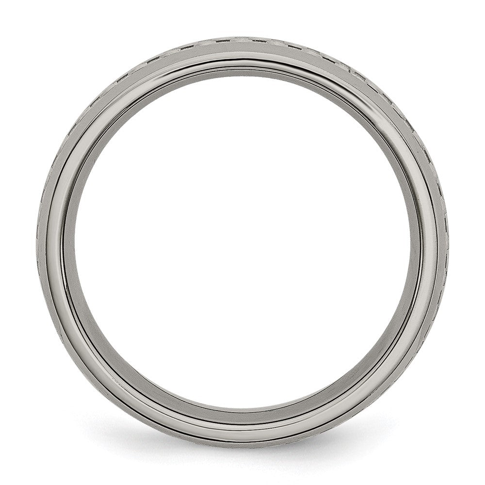 High-Quality Chisel 6mm Titanium Band | Stylish Polished Finish & Carbon Inlay