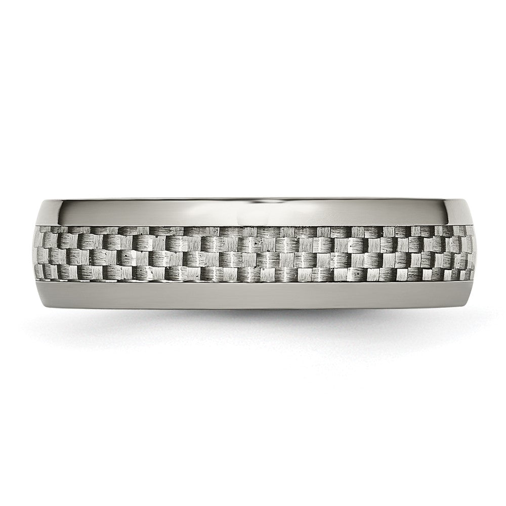High-Quality Chisel 6mm Titanium Band | Stylish Polished Finish & Carbon Inlay