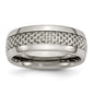 Buy 8mm Titanium Chisel Band with Polished Finish & Grey Carbon Fiber Inlay-1