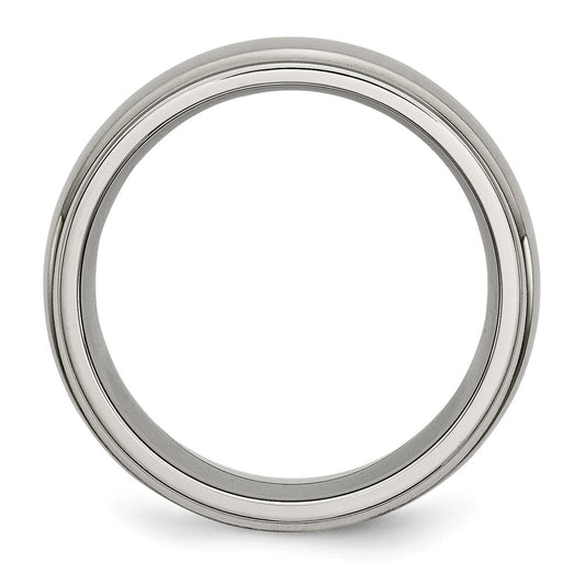 Buy High-Quality 8mm Brushed Titanium Chisel Band - Stylish & Affordable Design