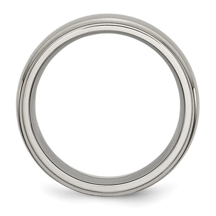 Buy High-Quality 8mm Brushed Titanium Chisel Band - Stylish & Affordable Design-2