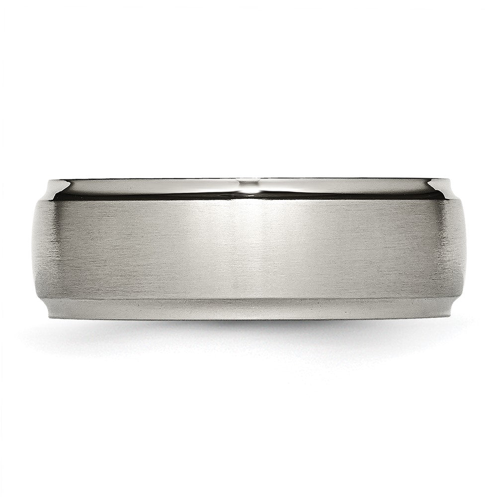 Buy Stylish 8mm Brushed Titanium Chisel Band | Exclusive Ridged Edge Design
