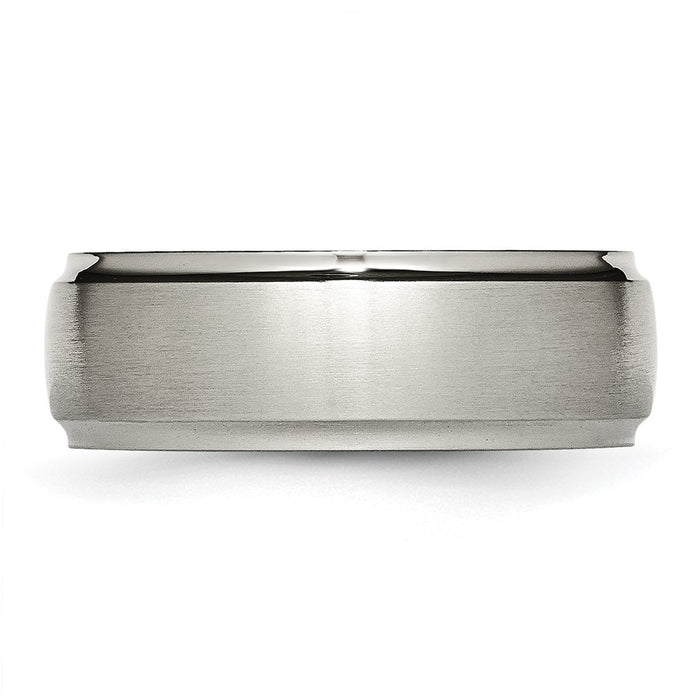 Buy Stylish 8mm Brushed Titanium Chisel Band | Exclusive Ridged Edge Design-3