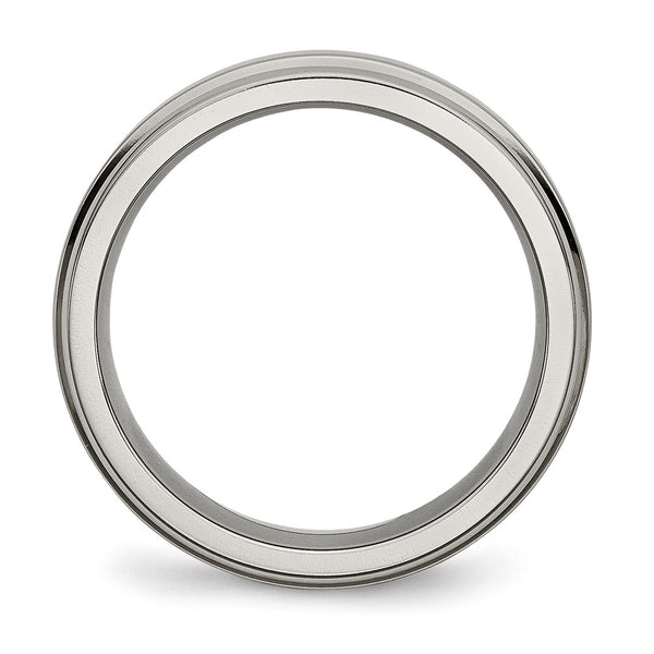 Chisel Titanium Polished 6mm Grooved Edge Ring