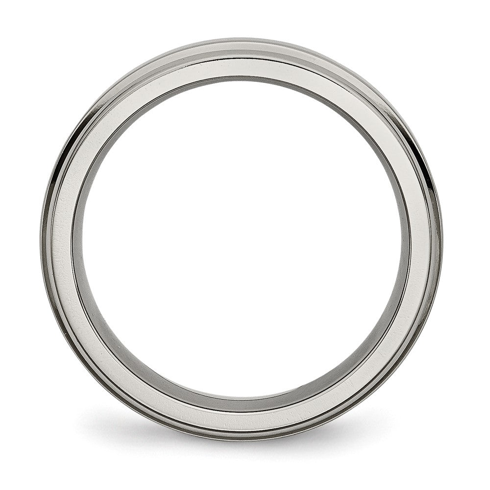 Buy Exclusive 6mm Grooved Edge Chisel Titanium Ring - Stylish & Affordable