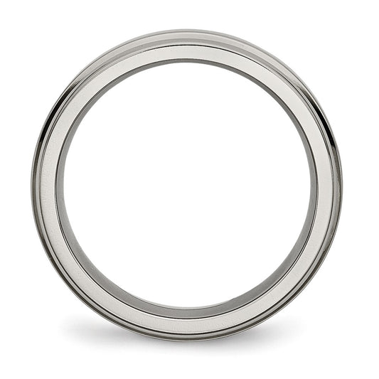 Buy Exclusive 6mm Grooved Edge Chisel Titanium Ring - Stylish & Affordable