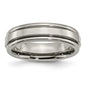 Buy Stylish 6mm Polished Titanium Grooved Edge Ring - Exclusive Value!-6
