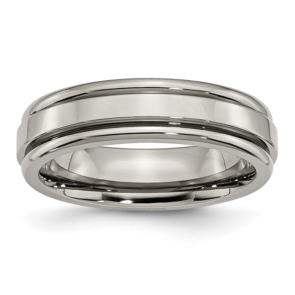 Buy Exclusive 6mm Grooved Edge Chisel Titanium Ring - Stylish & Affordable