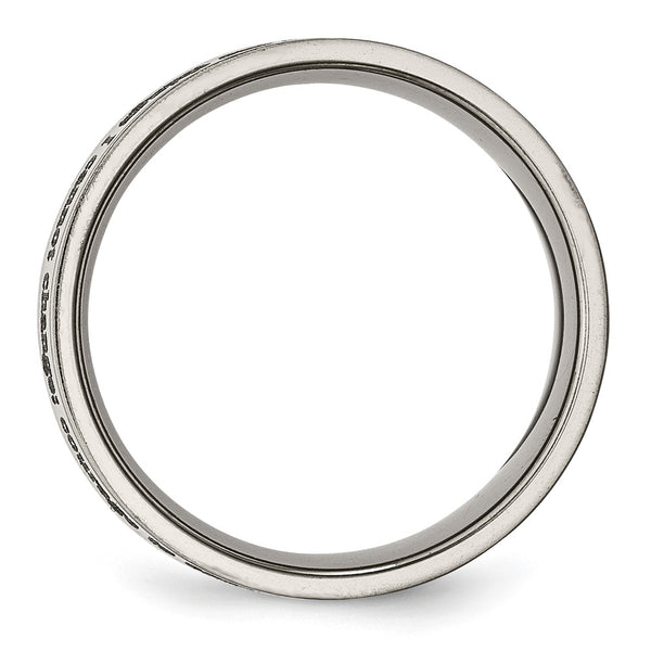 8mm Polished Titanium Flat Band with Serenity Prayer Engraving