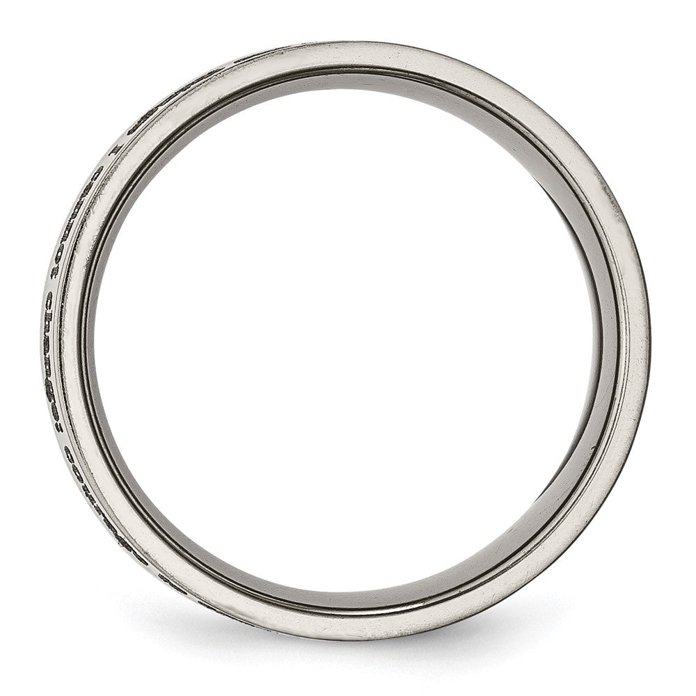 Buy Polished Titanium 8mm Flat Band - Stylish Laser-Engraved Serenity Prayer Design