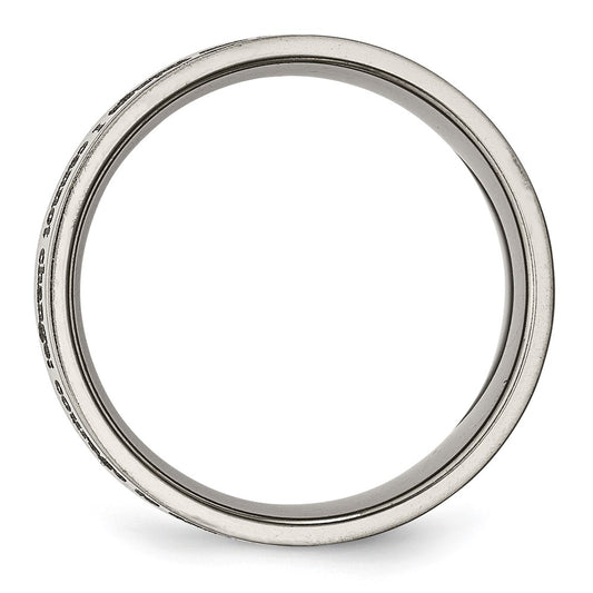 Buy Polished Titanium 8mm Flat Band - Stylish Laser-Engraved Serenity Prayer Design