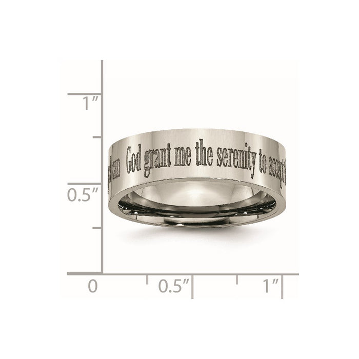 Buy Polished Titanium 8mm Flat Band - Stylish Laser-Engraved Serenity Prayer Design-7