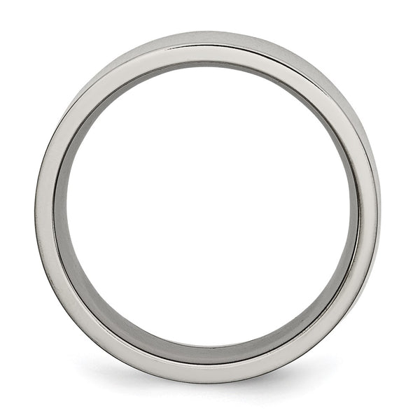 8mm Polished Titanium Flat Band Ring