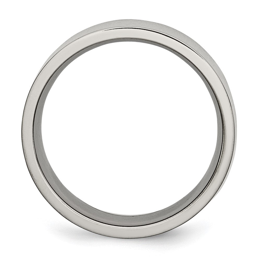 Buy Stylish 8mm Polished Flat Band in Chisel Titanium - Affordable Luxury Ring