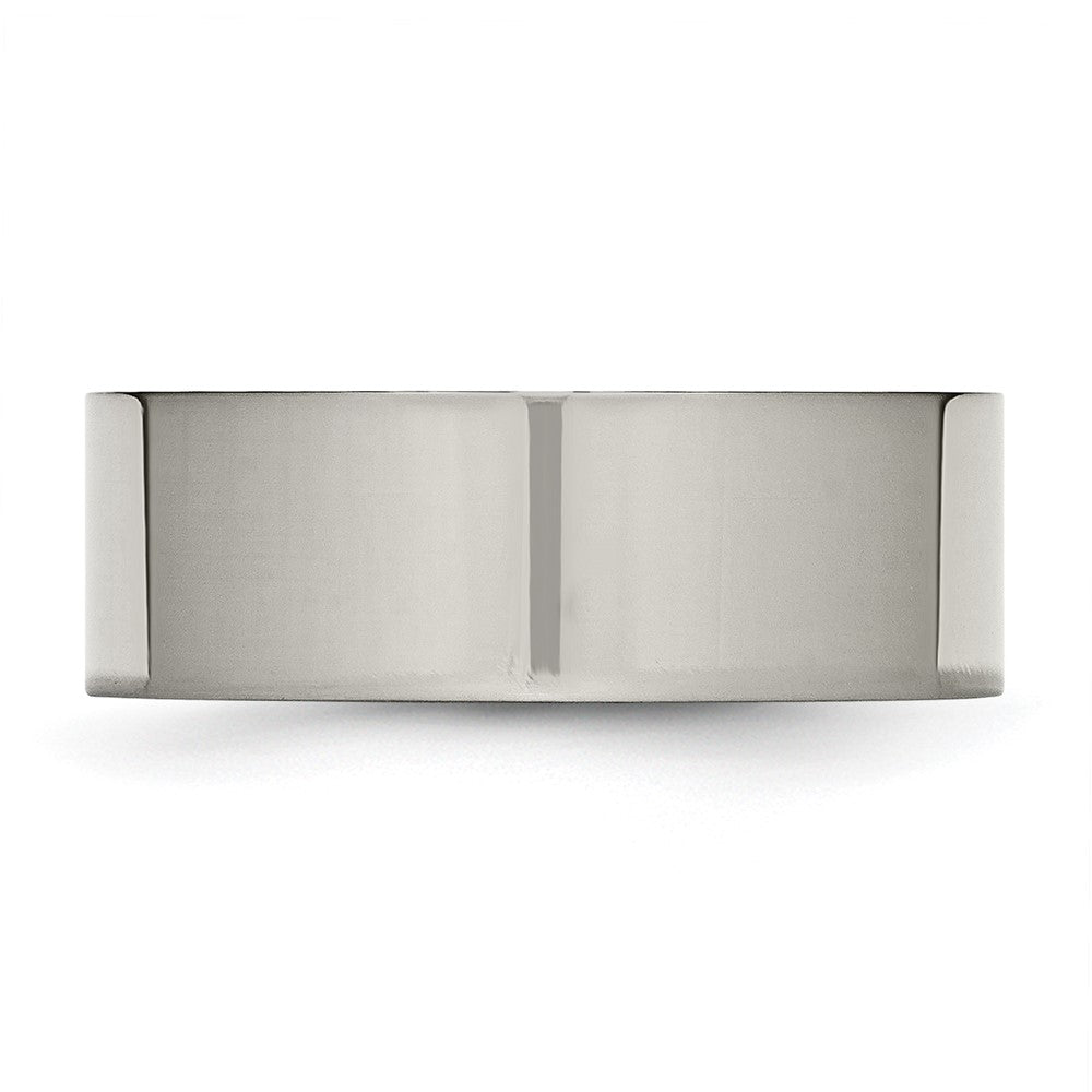 Buy Exclusive 8mm Polished Titanium Flat Band Ring - Stylish & Durable
