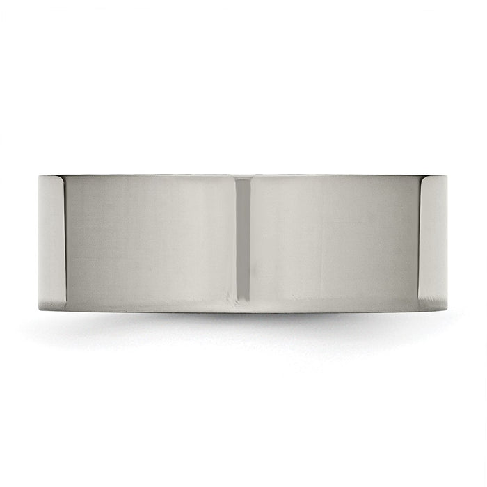 Buy Stylish 8mm Polished Titanium Flat Band Ring - High-Quality Design-3
