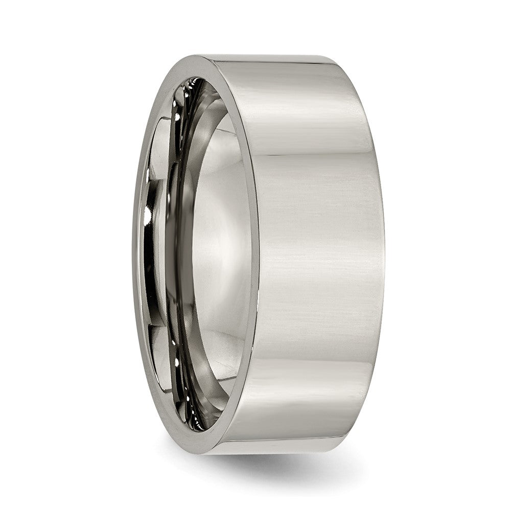 Buy Stylish Polished Titanium 8mm Flat Band by Chisel - Affordable Luxury Ring
