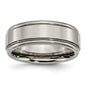 Buy 8mm Chisel Polished Titanium Band with Grooved Edge | Stylish Value Ring-2