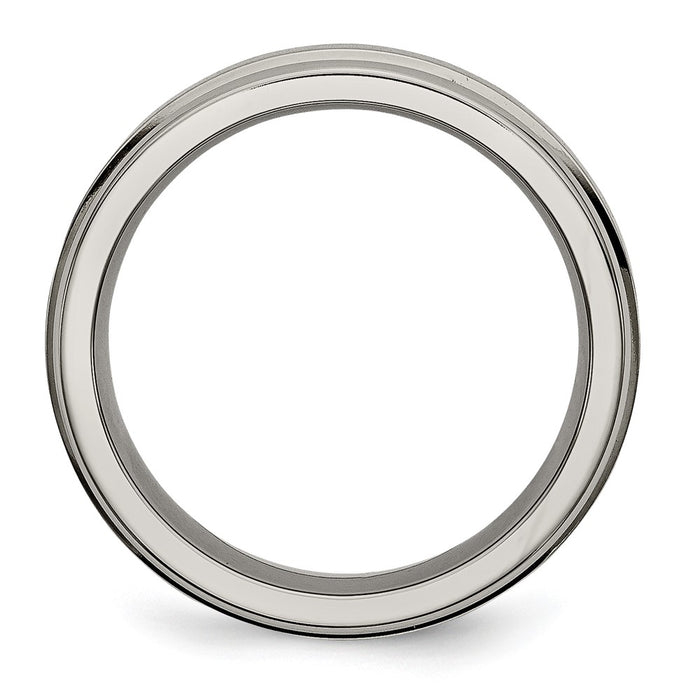 Buy Exclusive 6mm Titanium Grooved Edge Band - Stylish Satin & Polished Finish-2