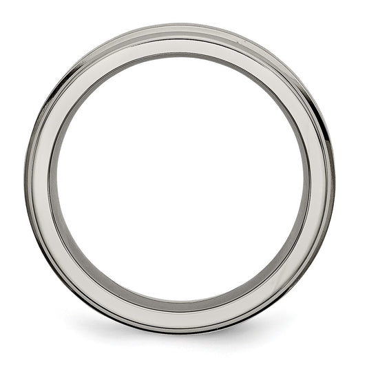 Buy Exclusive 6mm Titanium Grooved Edge Band - Stylish Satin & Polished Finish