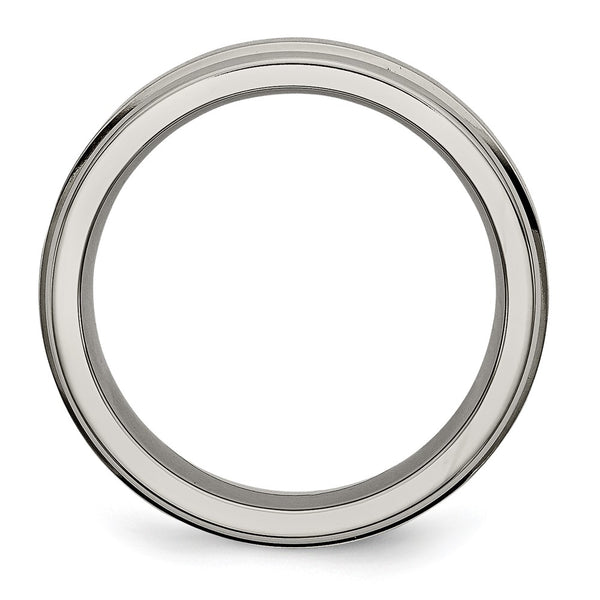 6mm Titanium Grooved Edge Band - Satin Polished