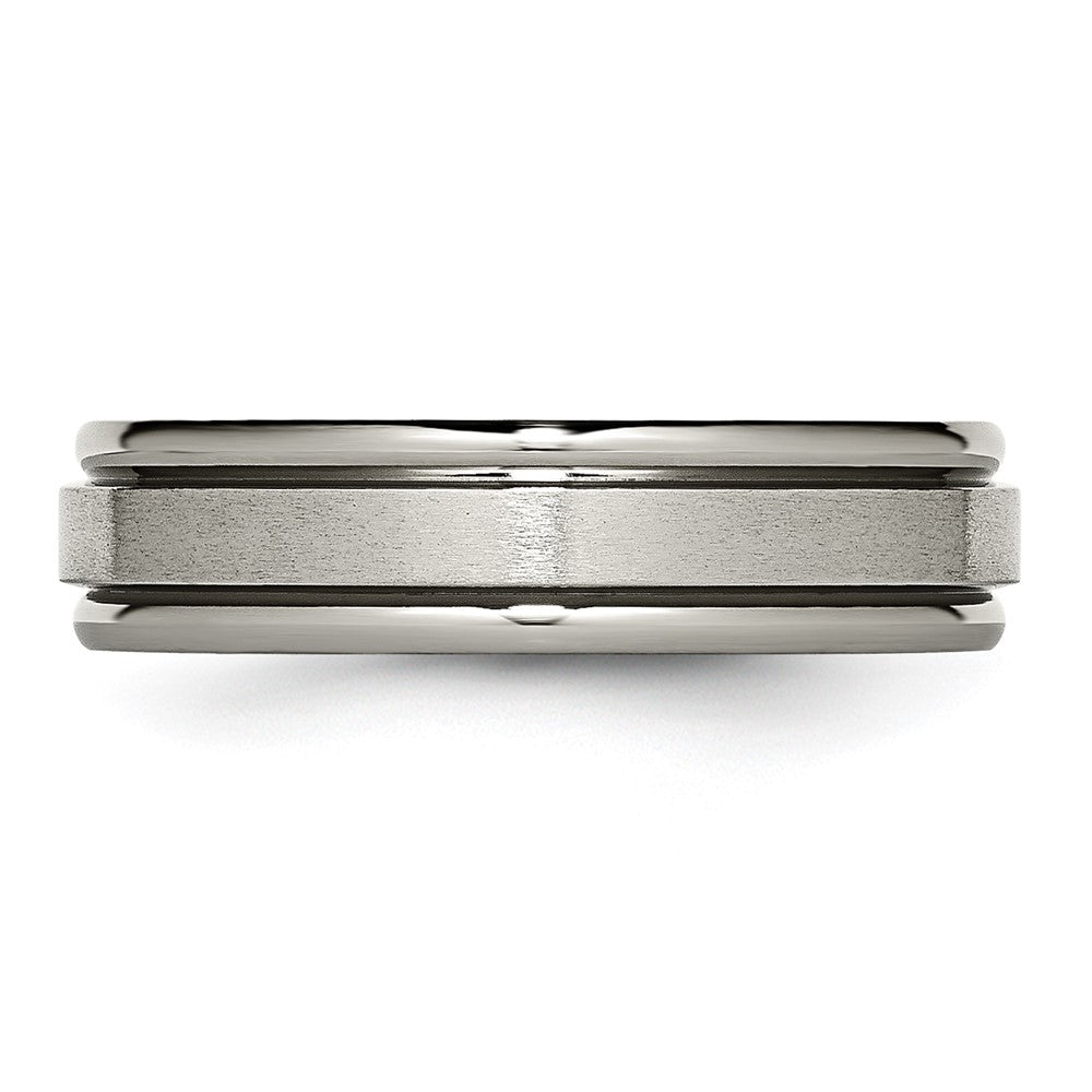 Buy Exclusive 6mm Titanium Grooved Edge Band - Stylish Satin & Polished Finish