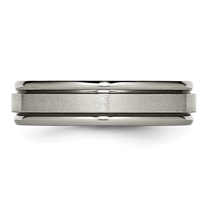 Buy Exclusive 6mm Titanium Grooved Edge Band - Stylish Satin & Polished Finish-3