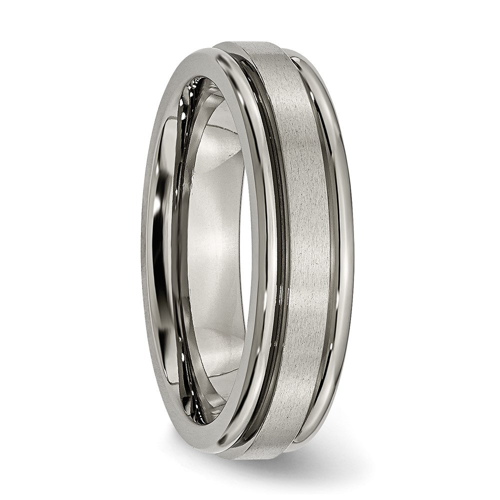 Buy Exclusive 6mm Titanium Grooved Edge Band - Stylish Satin & Polished Finish