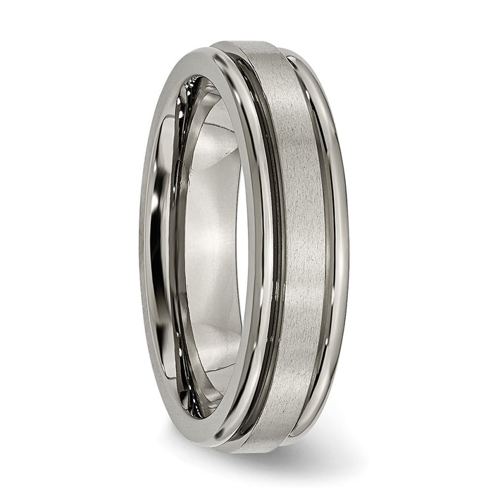 Buy Exclusive 6mm Titanium Grooved Edge Band - Stylish Satin & Polished Finish-4