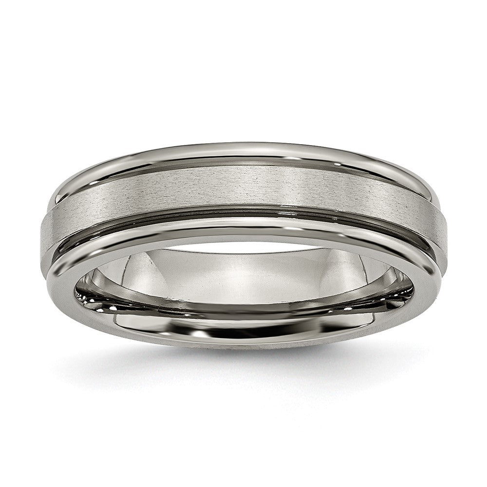 Buy Exclusive 6mm Titanium Grooved Edge Band - Stylish Satin & Polished Finish