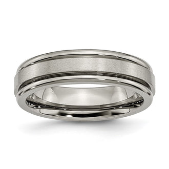 Exclusive 6mm Chisel Titanium Band - Stylish Satin & Polished Finish