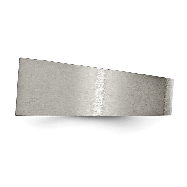 Chisel Brushed & Polished Titanium Signet Ring