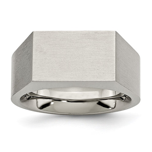 Buy Stylish Chisel Brushed & Polished Titanium Signet Ring - 14K Luxury Value