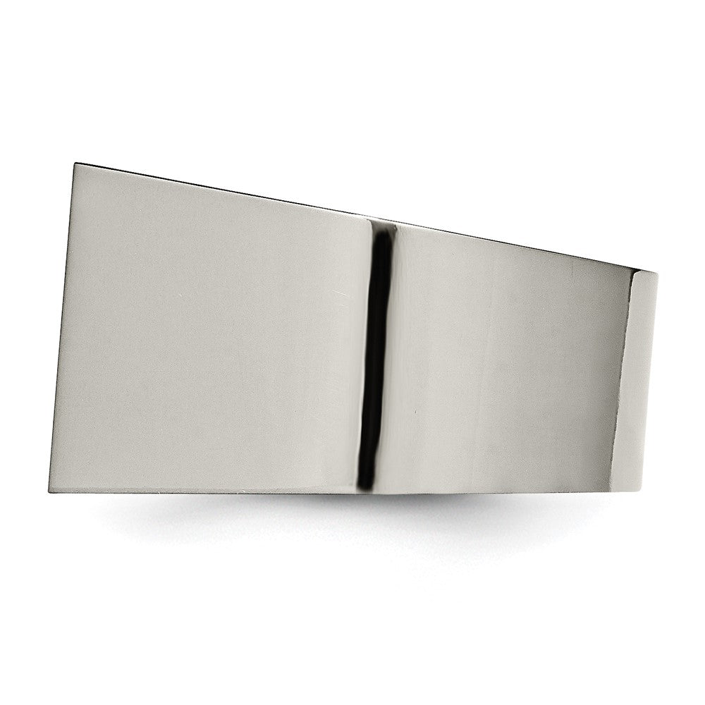 Exclusive Chisel Titanium Signet Ring with Cubic Zirconia - Stylish Value!