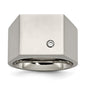 Buy Stylish Chisel Titanium Polished Signet Ring with Cubic Zirconia - Luxury Look-3