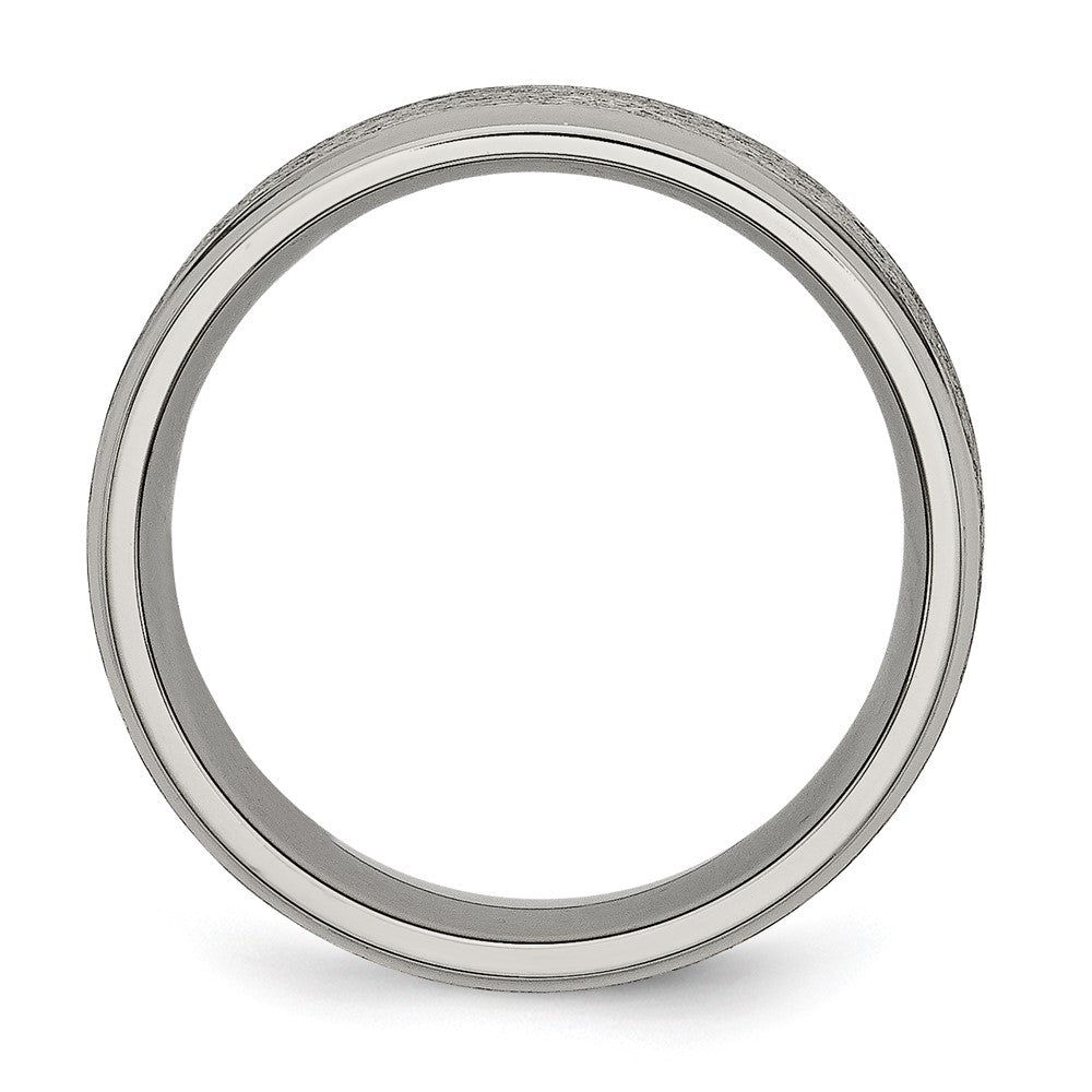 High-Quality Brushed Titanium 8mm Ridged Edge Band - Stylish & Affordable!