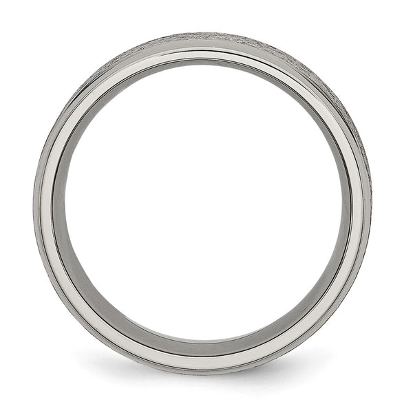 8mm Brushed Titanium Chisel Band