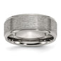 Buy Stylish 8mm Brushed Titanium Chisel Band - Exclusive Ridged Edge Design-3