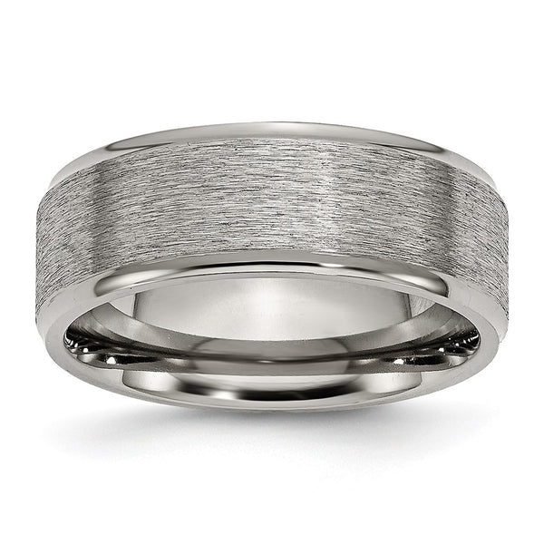 8mm Brushed Titanium Chisel Band