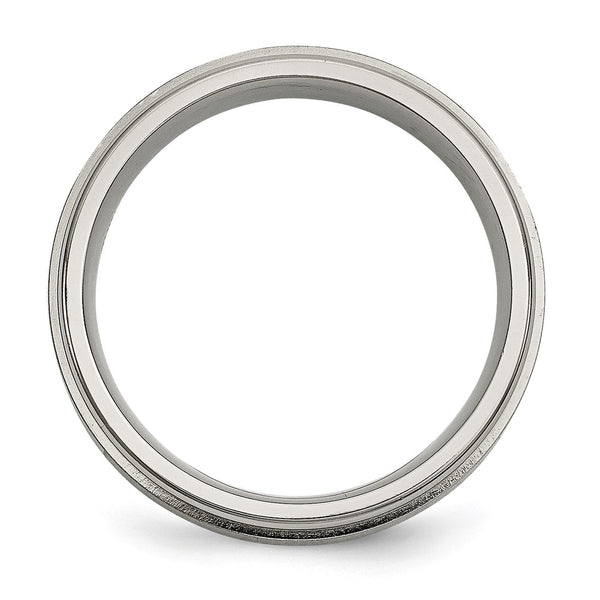 7mm Chiseled Titanium Band with 0.05 Carat Diamonds
