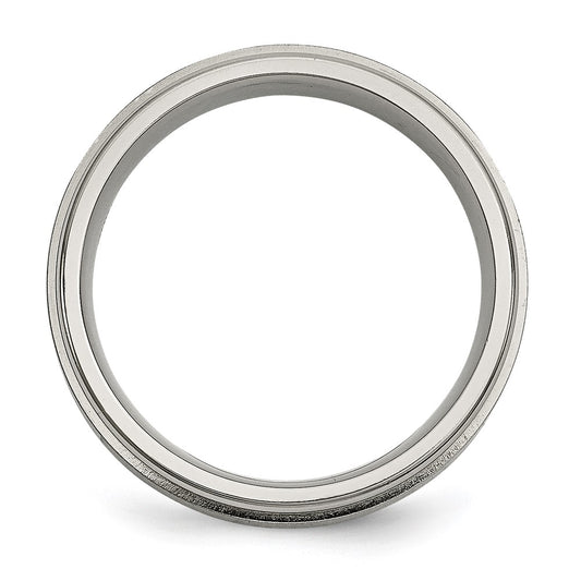 Buy Exclusive 7mm Chiseled Titanium Band with 0.05ct Diamond Accents
