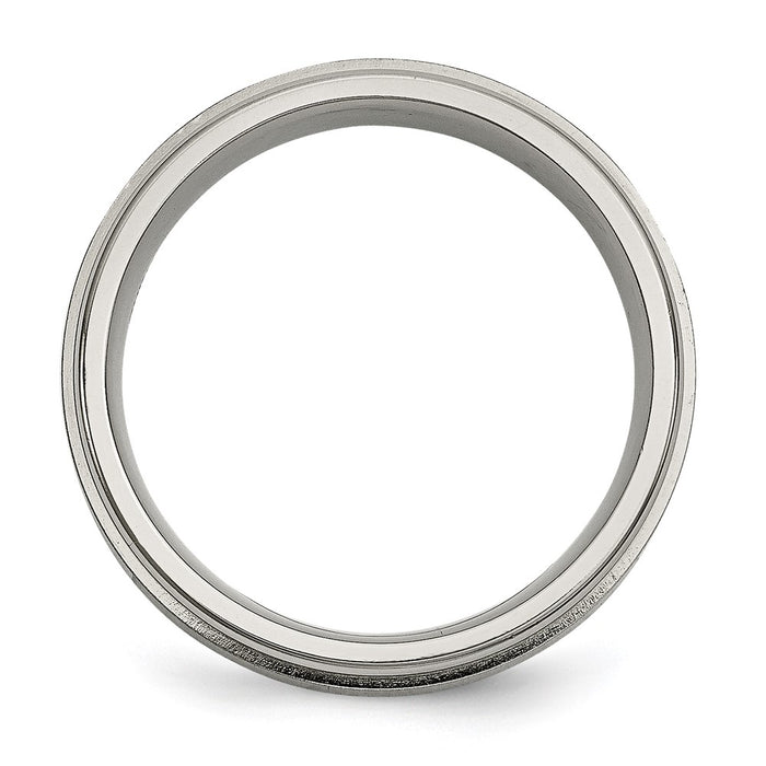 Buy Exclusive 7mm Chiseled Titanium Band with 0.05ct Diamond Accents-2