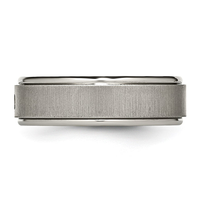 Buy Stylish Chiseled Titanium 7mm Band with 0.05 Carat Diamond Finish-3