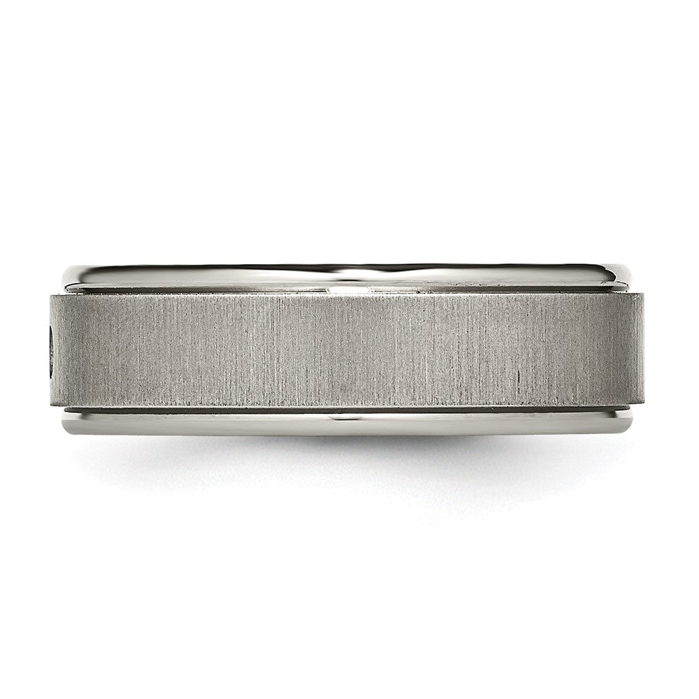 Buy Exclusive Chiseled Titanium 7mm Band with 0.05ct Diamond - Stylish Finish